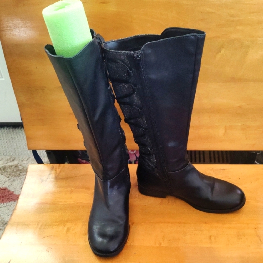 Brash Girls Black Sparkle Boots Size3